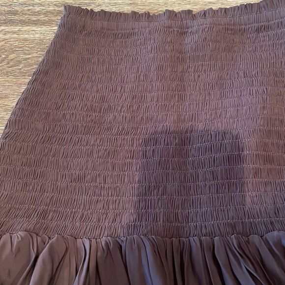 Alc taryn smocked mini skirt brown new no tags - Picture 7 of 8